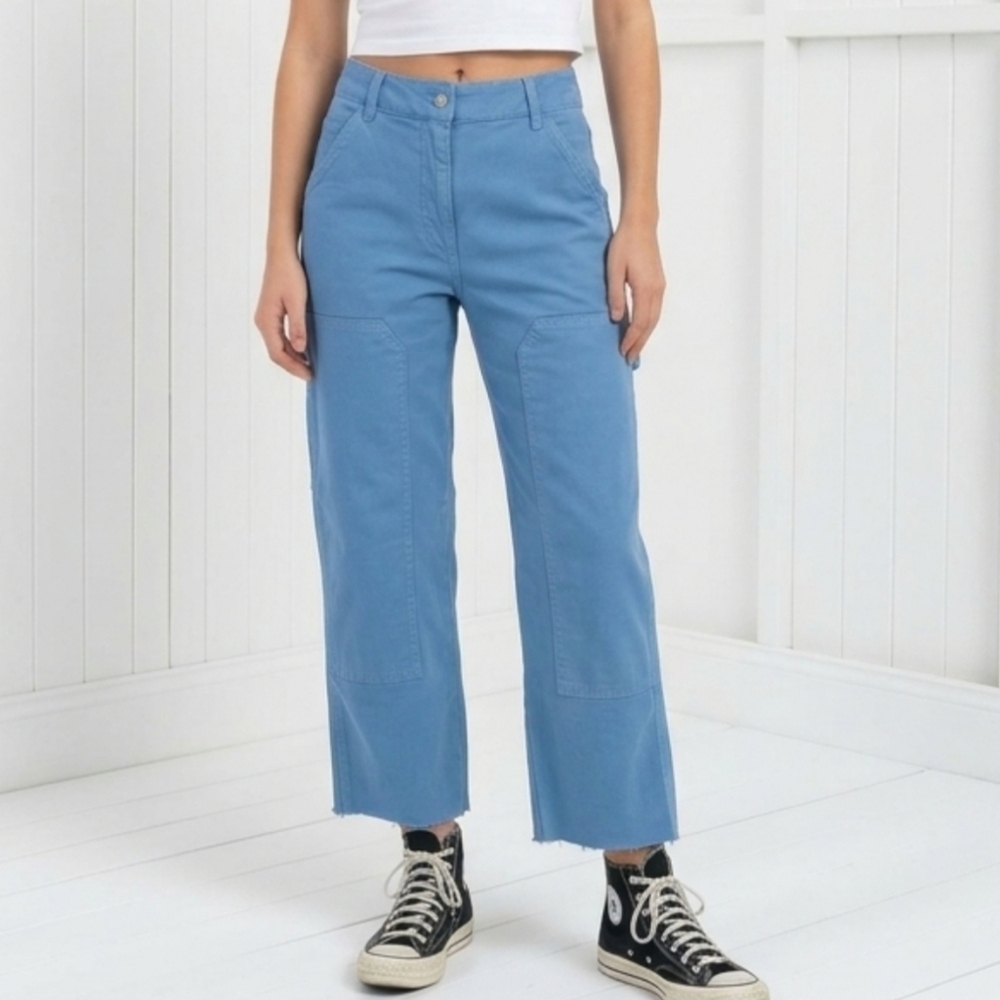 Wilfred Free High Waisted Cargo Pants Cropped Utility Distressed Size 6 Aritzia